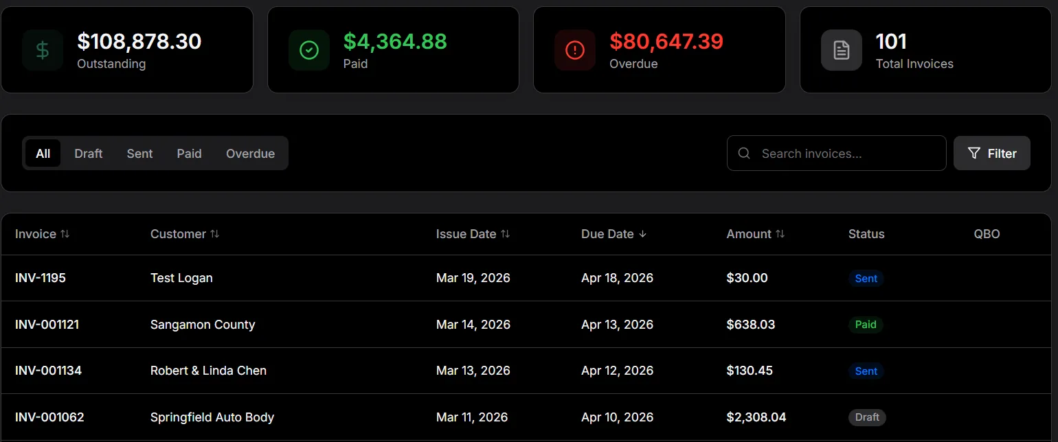 Waste hauler billing software with rate cards, QuickBooks integration, and lead generation